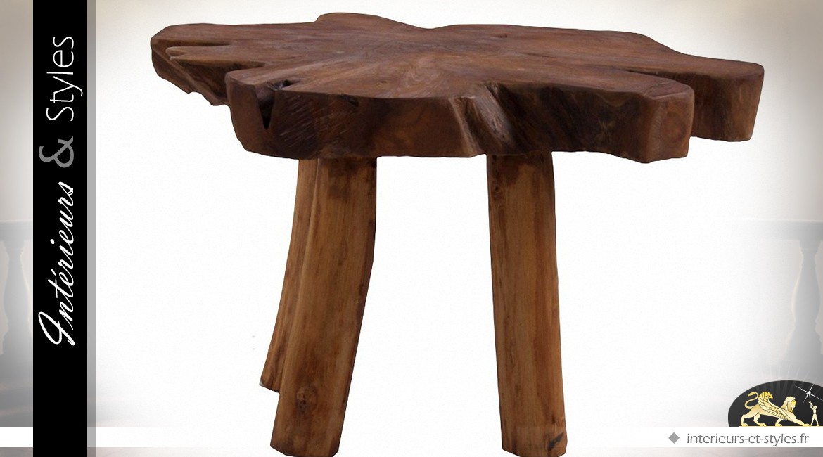 Table en teck naturel et massif Ø 83 cm  Intérieurs & Styles