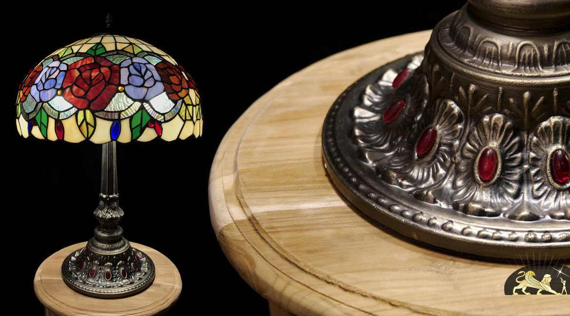 Lampe de table moderne chromée, Capucine, avec interrupteur